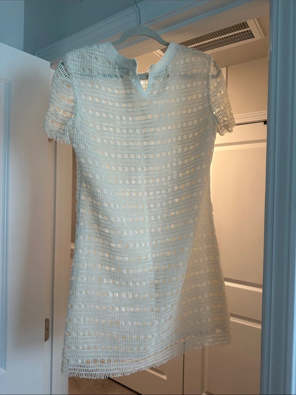 TORY BURCH Women’s White Crochet Shift Dress